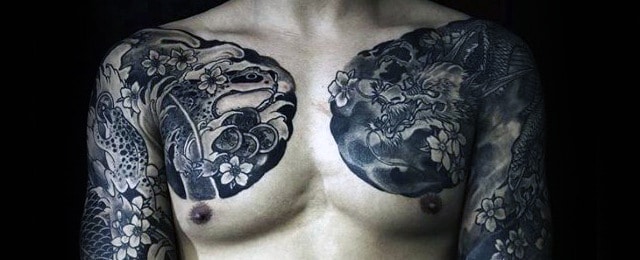 50个日本胸部纹身的男人-阳刚的设计思想