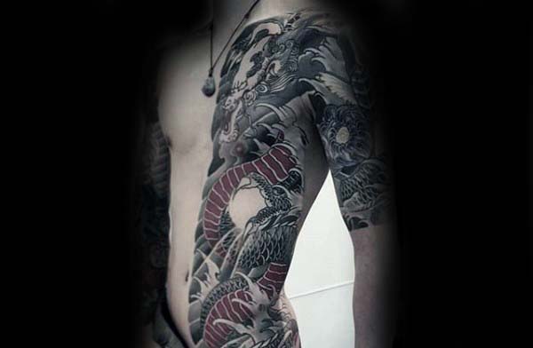 mens-half-body-rib-cage-side-japanese-dragon-tattoos