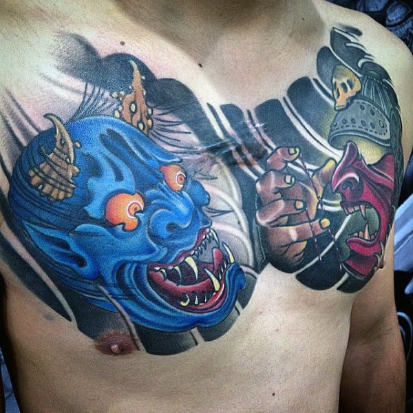 mens-noh-theater-hannya-mask-upper-chest-tattoos