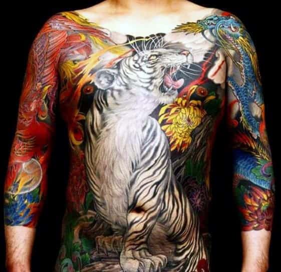 mens-phoenix-with-tiger-japanese-full-chest-tattoos