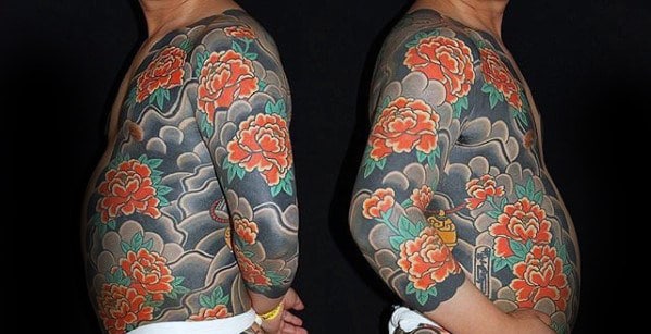 red-carnation-flower-japanese-mens-full-body-tattoos
