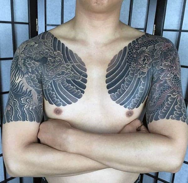 traditional-japanese-mens-half-sleeve-dragon-tattoo