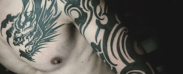 男性60部落龙纹身设计——古代神话的想法
